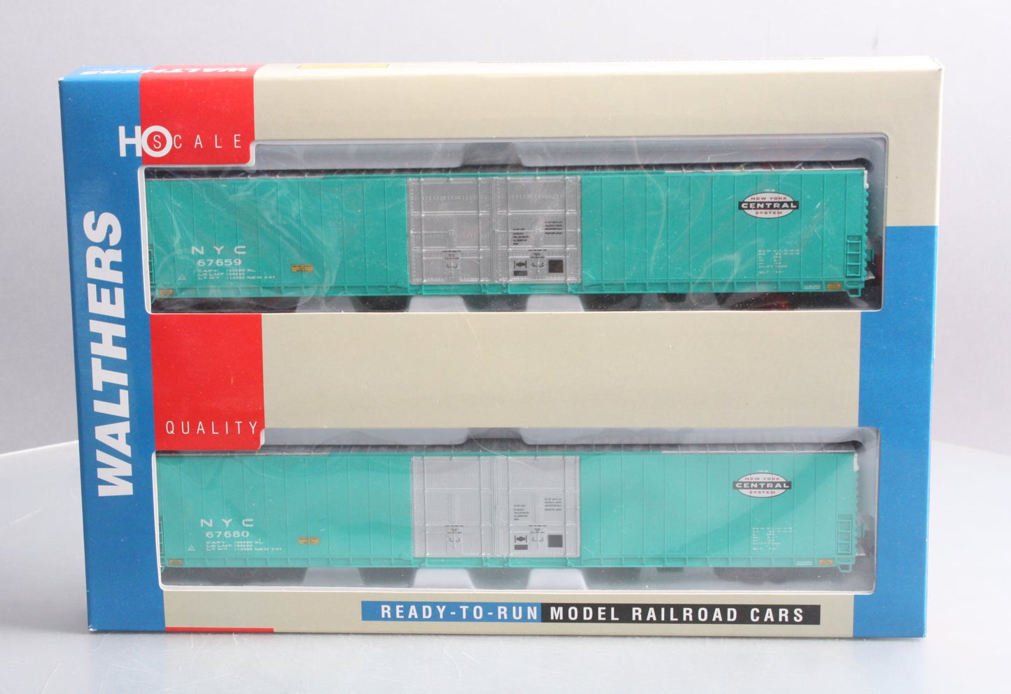 Walthers 932-23503 HO Scale New York Central Box Cars (Pack of 2) EX/Box