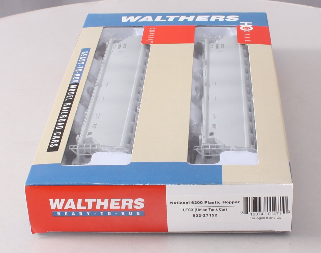 Walthers 932-27152 HO Scale UTCX National 6200 Plastic Hopper Car (Pack of 2) EX/Box