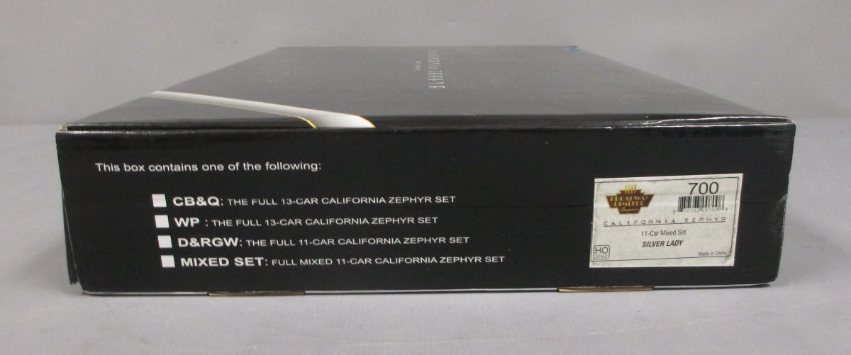 Broadway Limited 700 HO California Zephyr 11-Car Mixed Passenger Set LN/Box