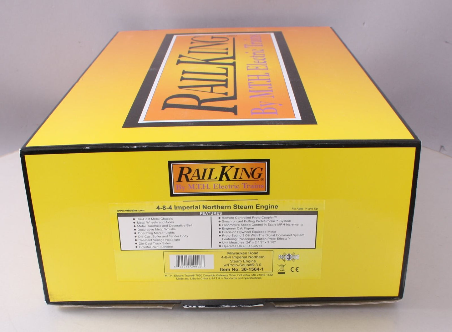 MTH 30-1564-1 O MILW 4-8-4 Imperial Northern Steam Locomotive & Tender w/ PS3