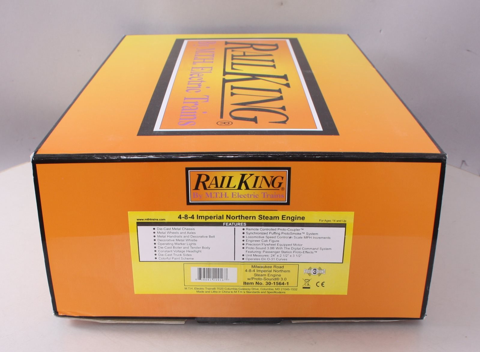 MTH 30-1564-1 O MILW 4-8-4 Imperial Northern Steam Locomotive & Tender w/ PS3