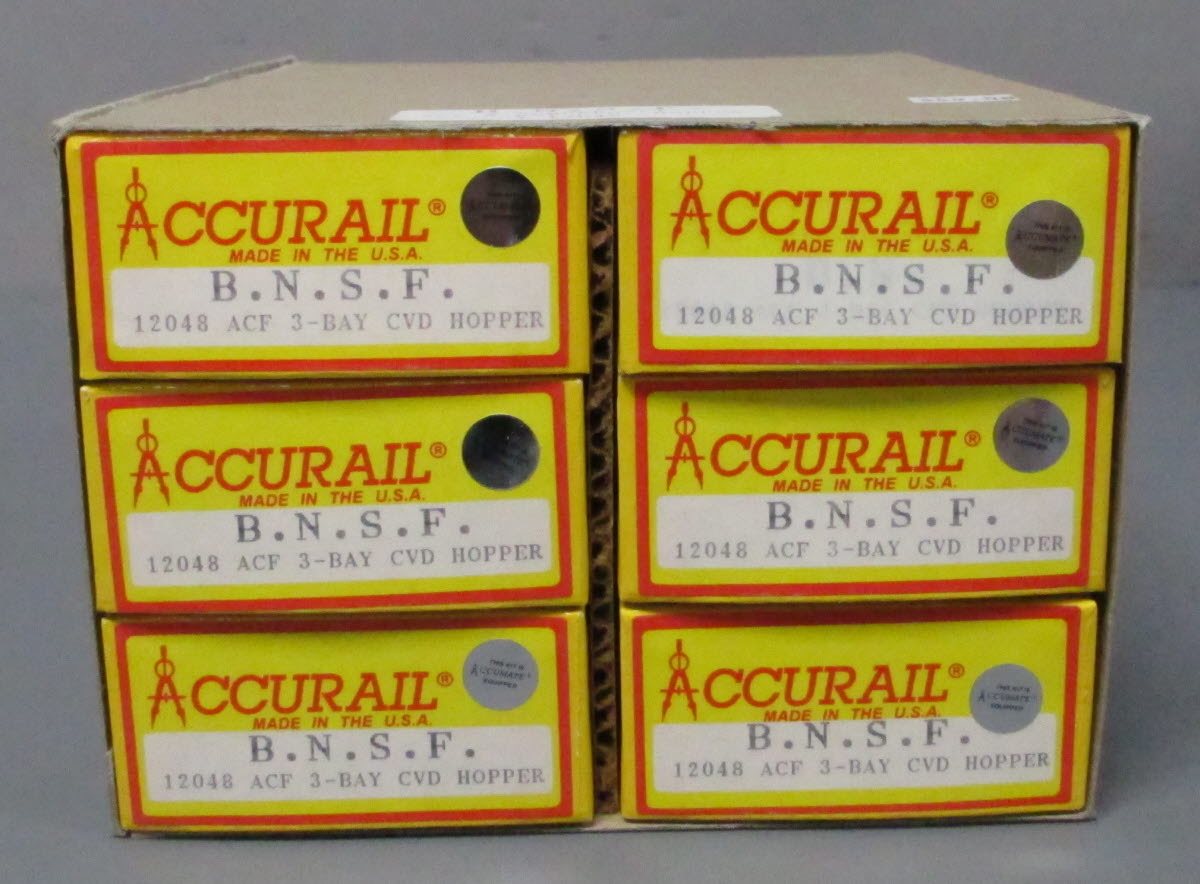 Accurail 12048 HO Burlington Northern Santa Fe ACE 3-Bay Covered Hopper(6)