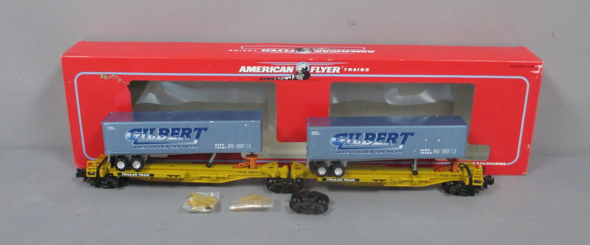 American Flyer 6-48514 S Scale Gilbert Intermodal TTUX Set LN/Box