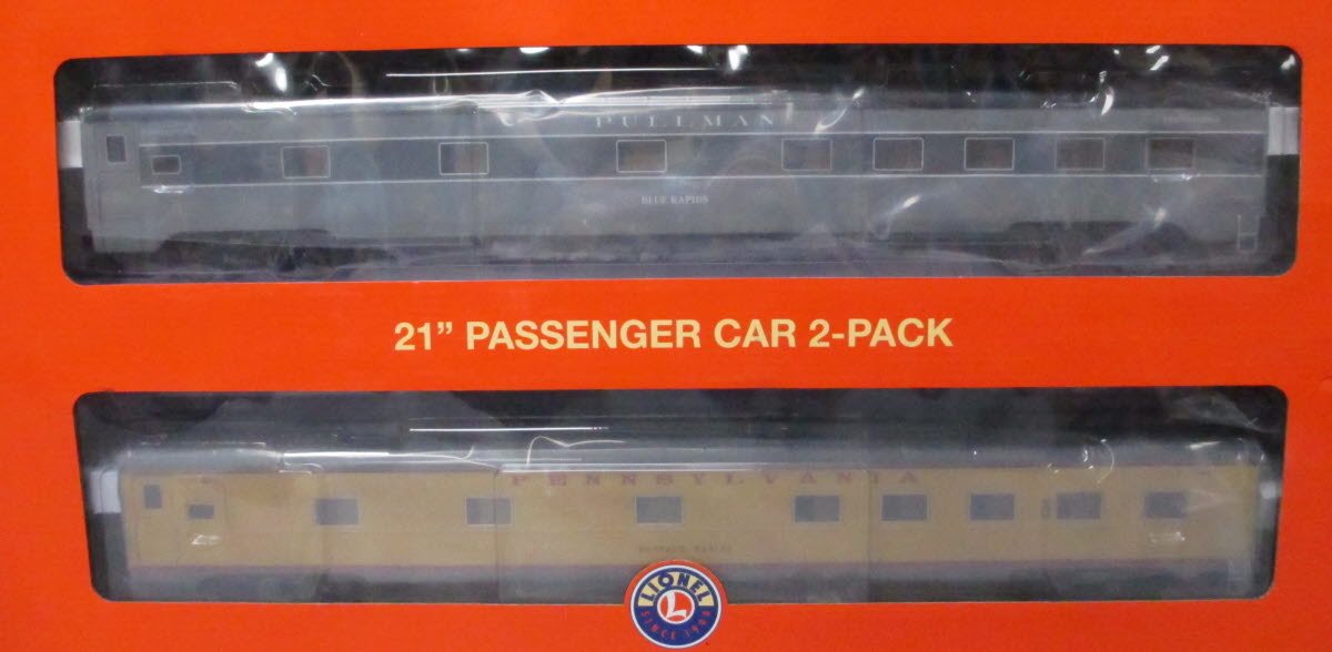 Lionel 2027500 O Gauge Pennsylvania/Union Pacific 21" Passenger Cars (Set of 2) NIB