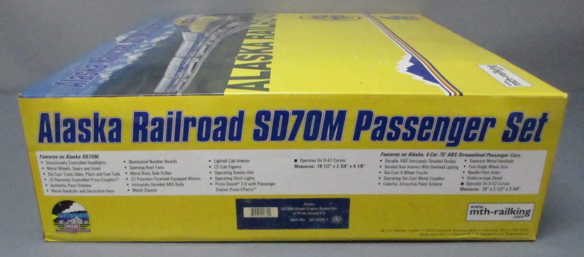 MTH 20-2290-1 O Gauge Alaska SD70M O Gauge Diesel Passenger Train Set w/PS2 LN/Box