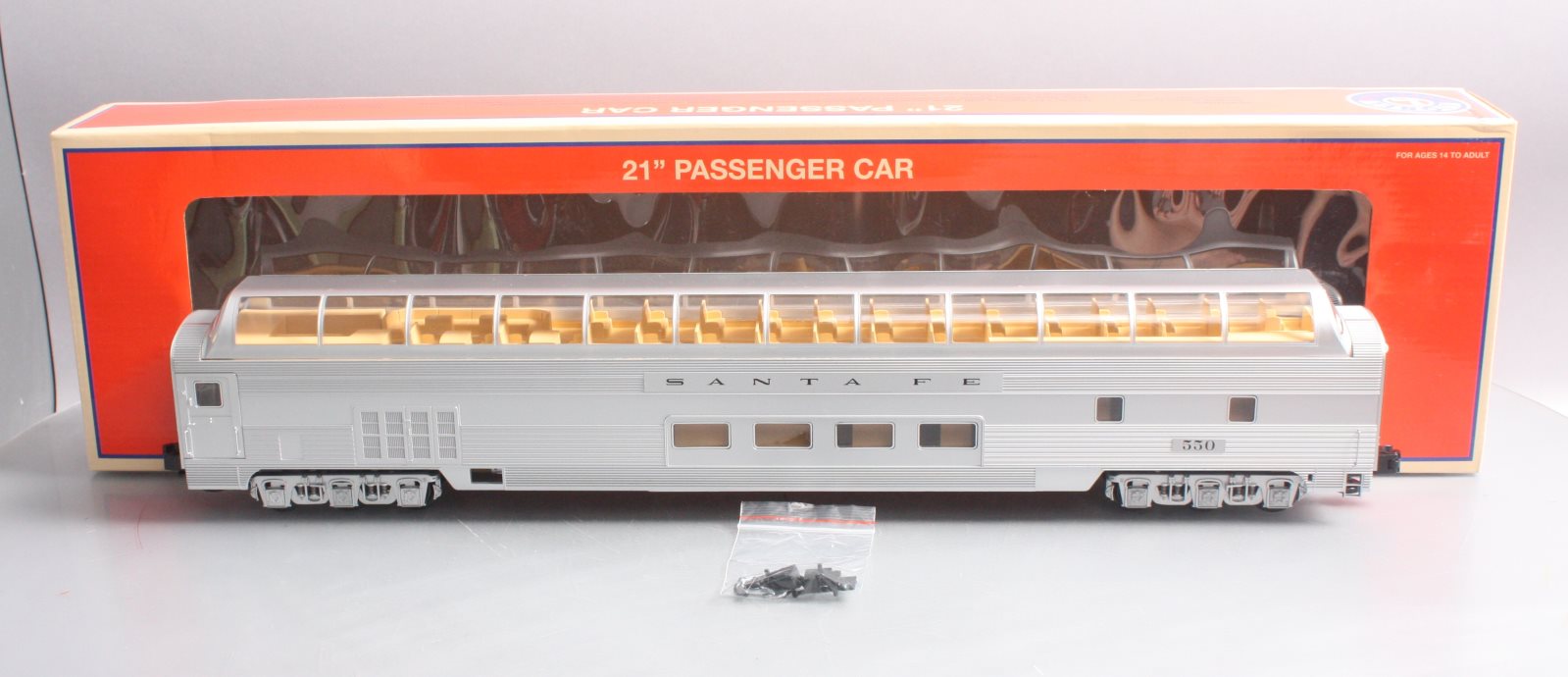 Lionel 1927030 O Gauge Santa Fe 21 Stationsounds Diner Dome #550