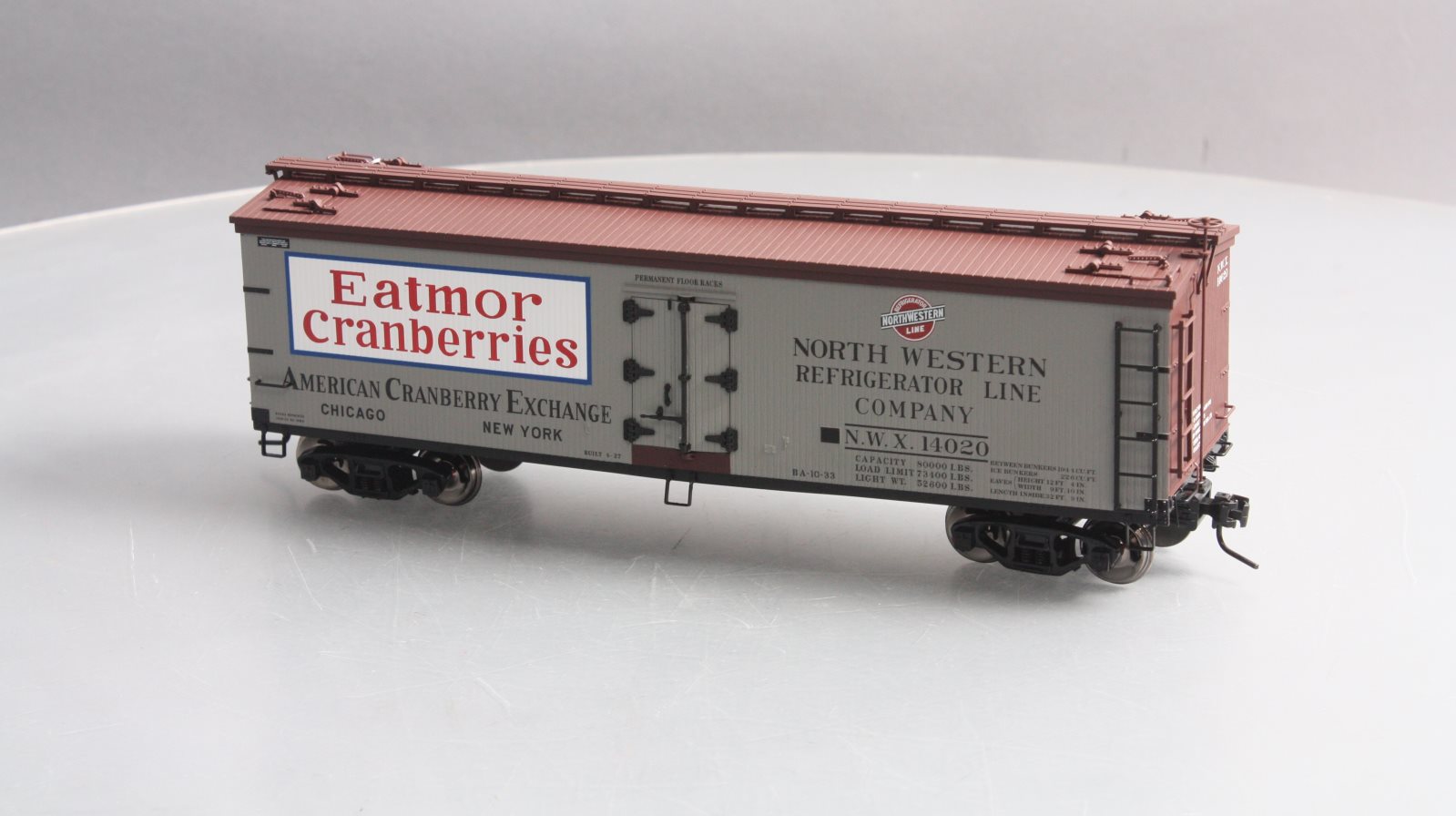 Atlas 9117-1 O Eatmor Cranberries Woodside Refrigerator Car (2 Rail) LN/Box