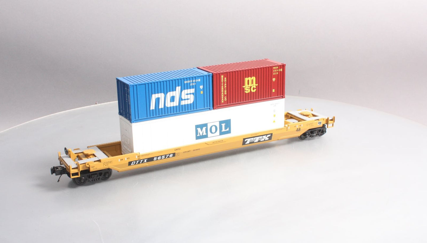 MTH 20-95232 O TTX Husky Stack Car w/2 20' Containers and a 40' Container