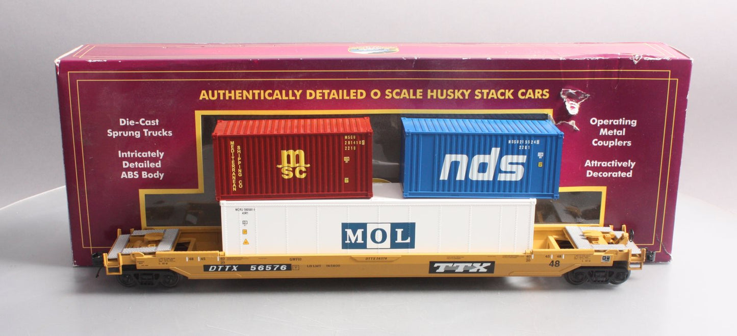 MTH 20-95232 O TTX Husky Stack Car w/2 20' Containers and a 40' Container