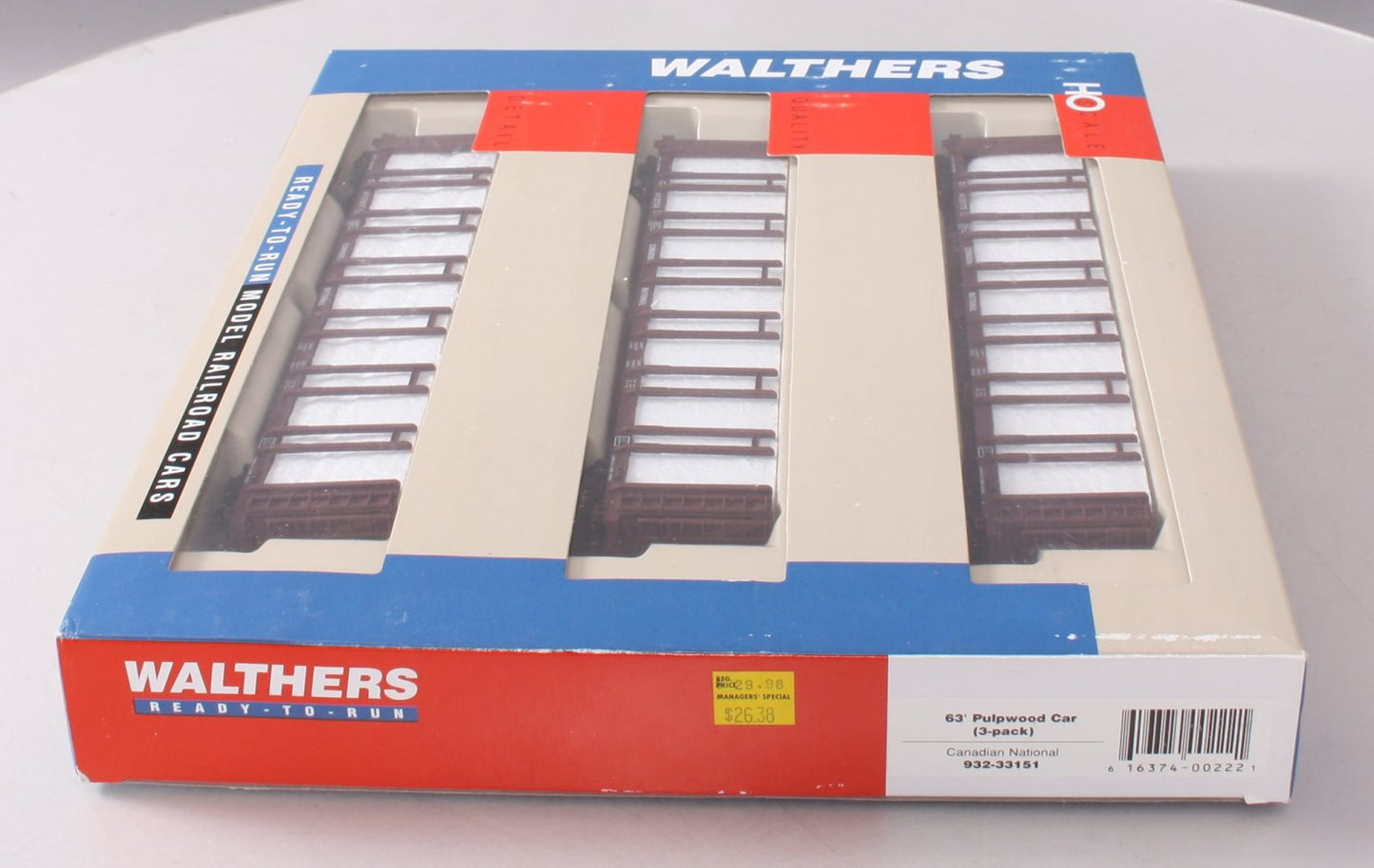 Walthers 932-33151 HO Canadian National 63' Pulpwood Flatcars (Set of 3) LN/Box
