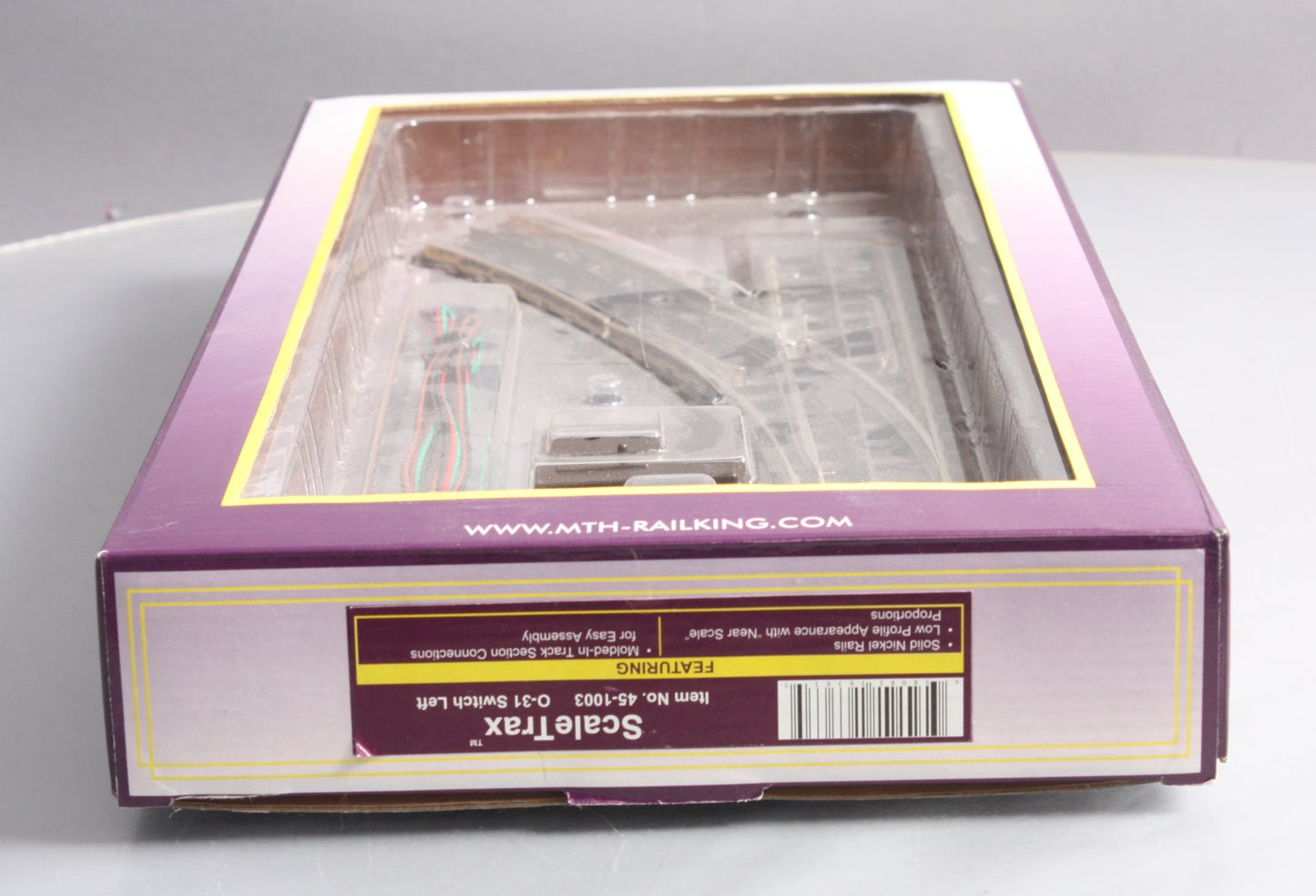 MTH 45-1003 O31 ScaleTrax Nickel Silver Left Hand Remote Switch Turnout