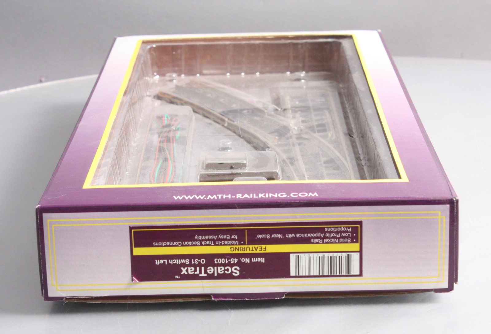 MTH 45-1003 O31 ScaleTrax Nickel Silver Left Hand Remote Switch Turnout