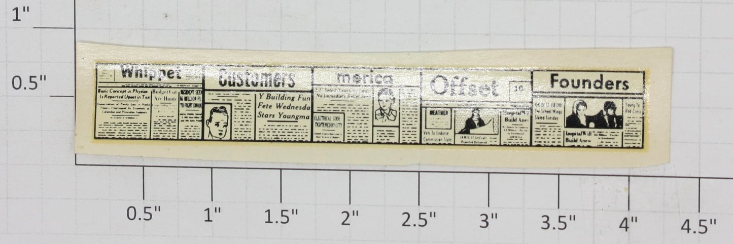Lionel 128-37 Newsstand Counter Newspaper Sticker