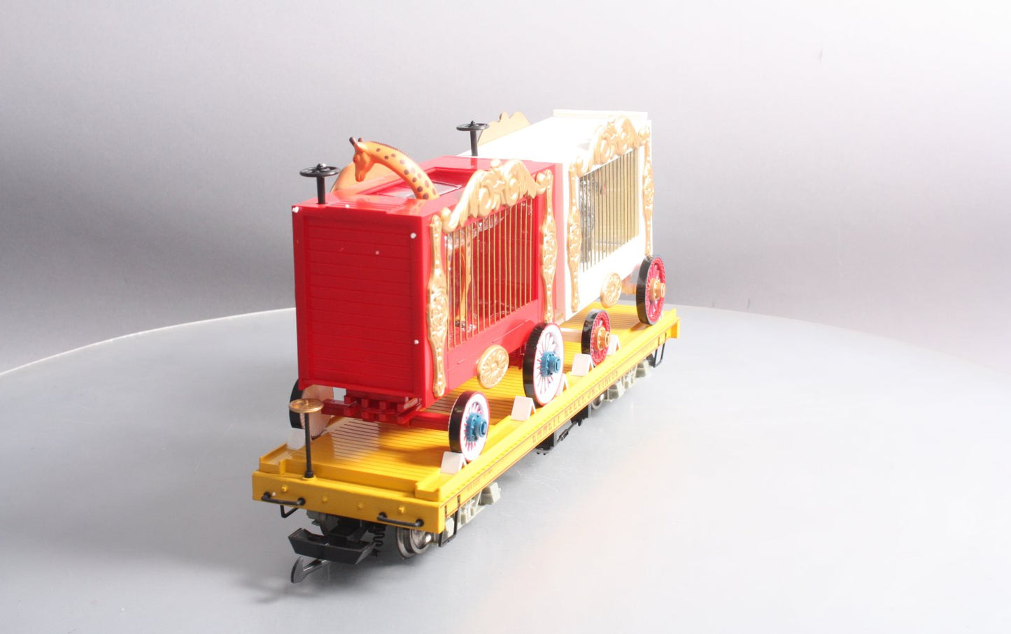 Bachmann 98382 Circus Flat Car w/Giraffe & Hippo Wagons w/Metal Wheels