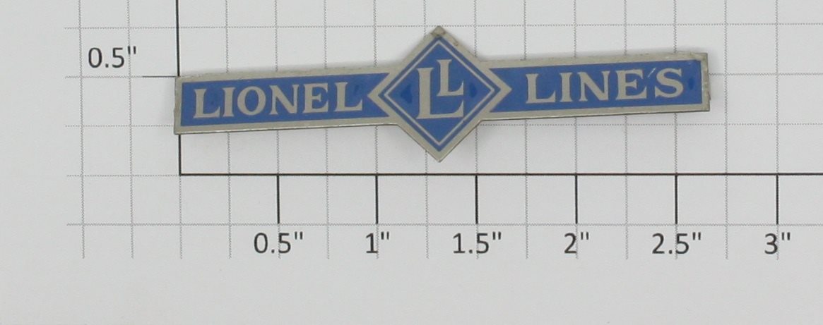 Lionel 100xX- Lionel Lines Blue Nameplate with Tabs