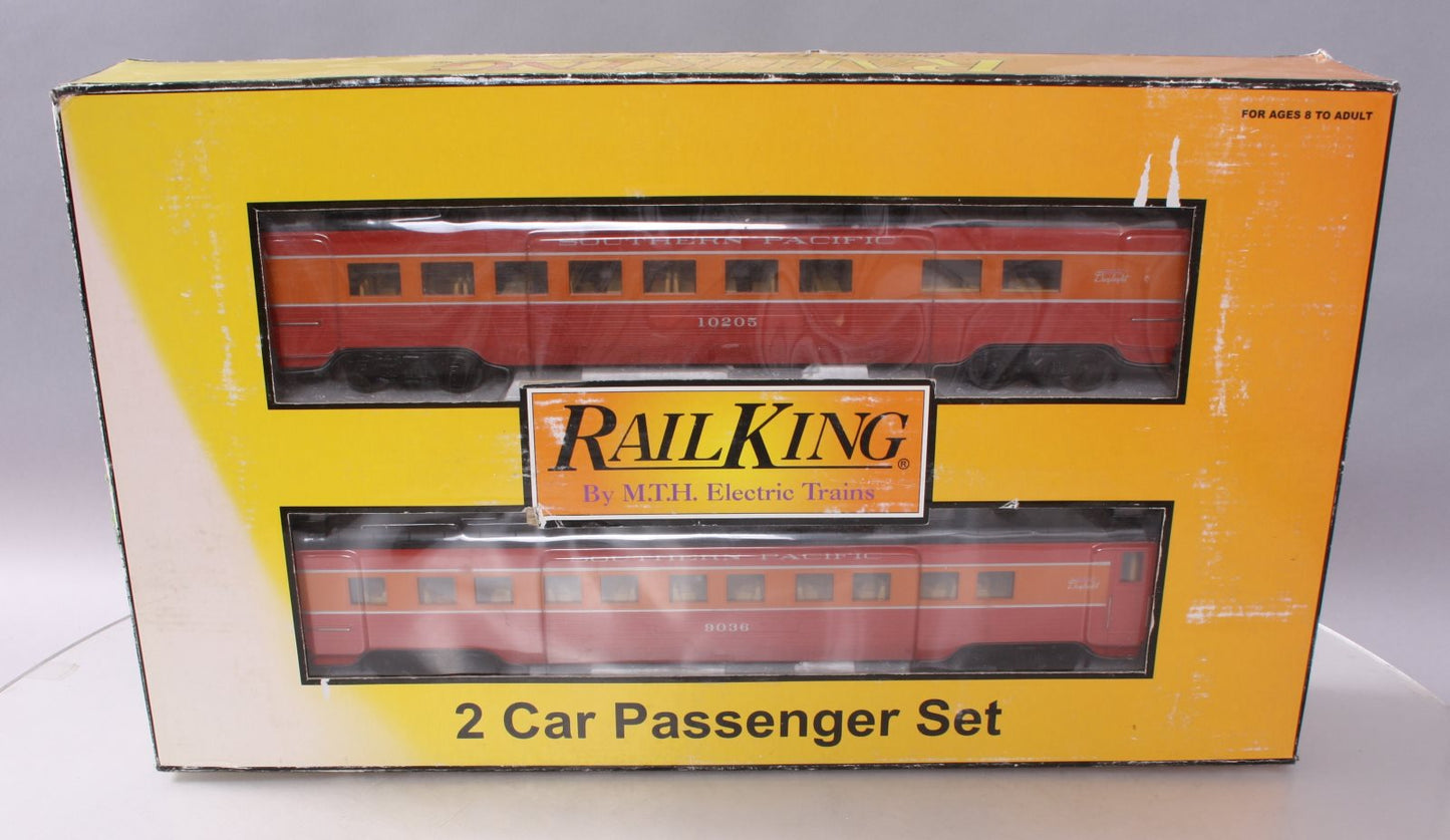 MTH 30-6725 O SP 60' Streamlined ABS Sleeper/Diner Passenger Car Set (Set of 2) LN/Box
