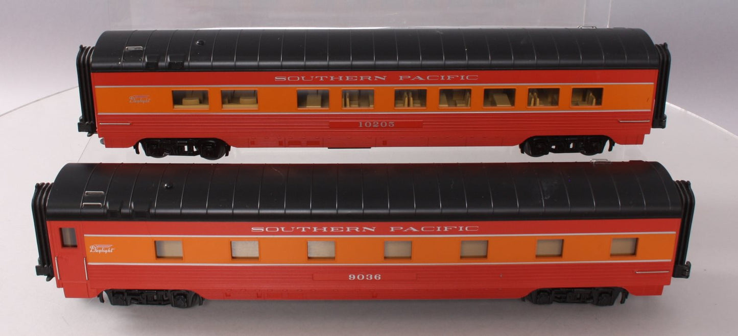 MTH 30-6725 O SP 60' Streamlined ABS Sleeper/Diner Passenger Car Set (Set of 2) LN/Box