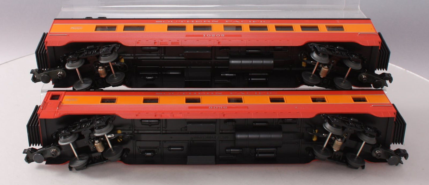 MTH 30-6725 O SP 60' Streamlined ABS Sleeper/Diner Passenger Car Set (Set of 2) LN/Box