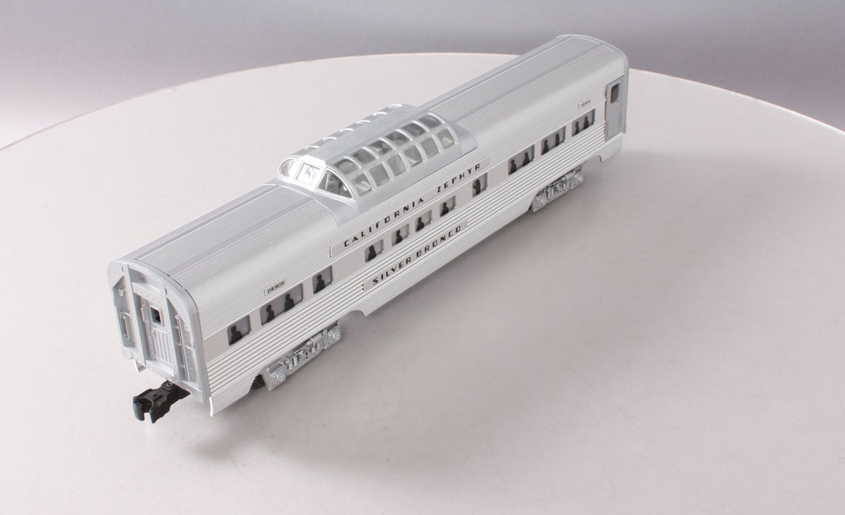 Lionel 6-19123 O Gauge California Zephyr "Silver Bronco" Aluminum Vista Dome Car NIB