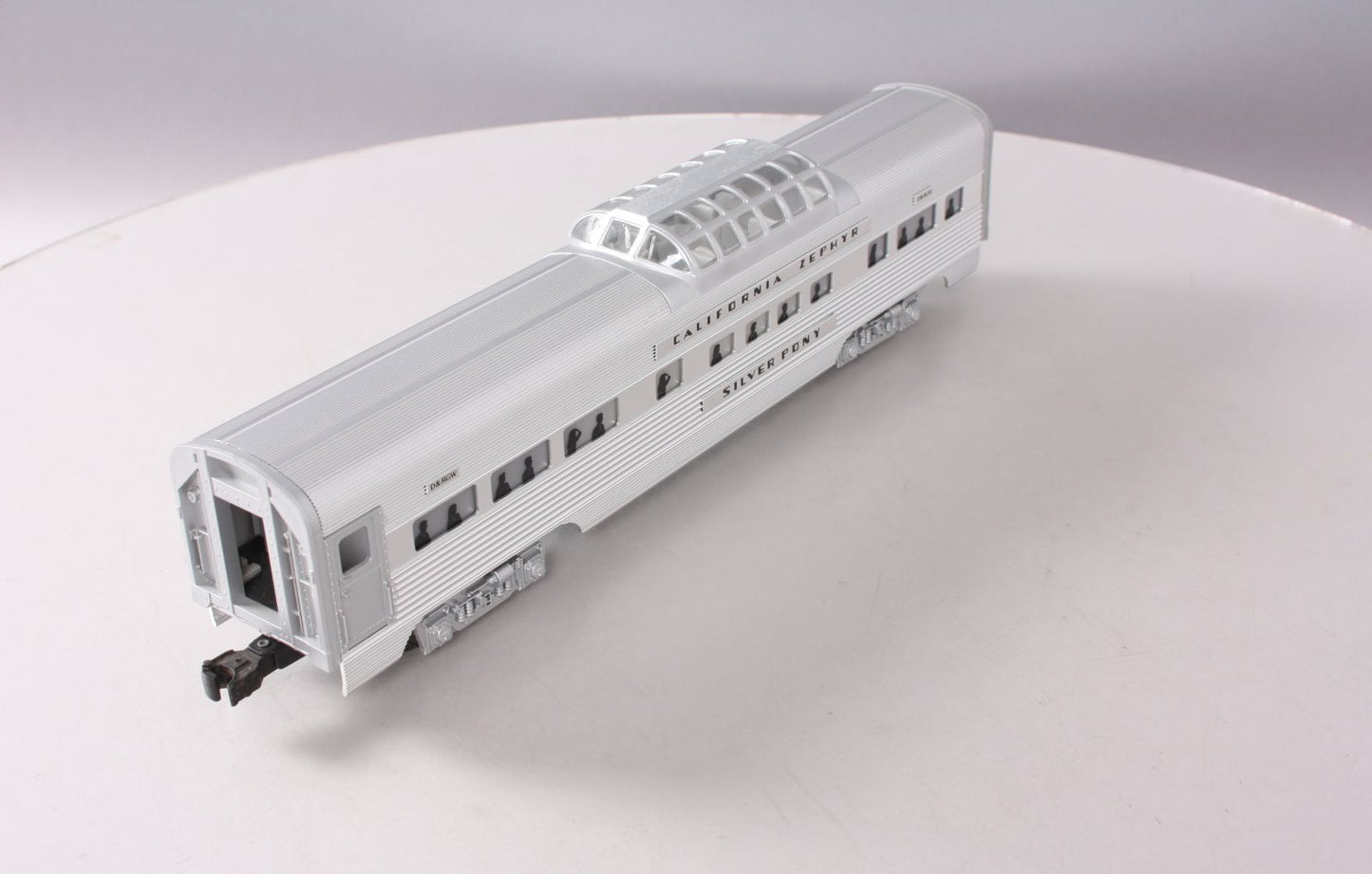 Lionel 6-19126 O Gauge California Zephyr "Silver Pony" Aluminum Vista Dome Car NIB