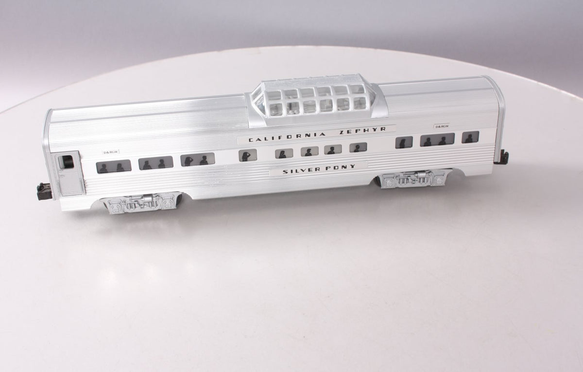 Lionel 6-19126 O Gauge California Zephyr "Silver Pony" Aluminum Vista Dome Car NIB