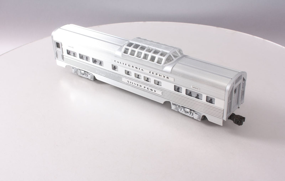 Lionel 6-19126 O Gauge California Zephyr "Silver Pony" Aluminum Vista Dome Car NIB