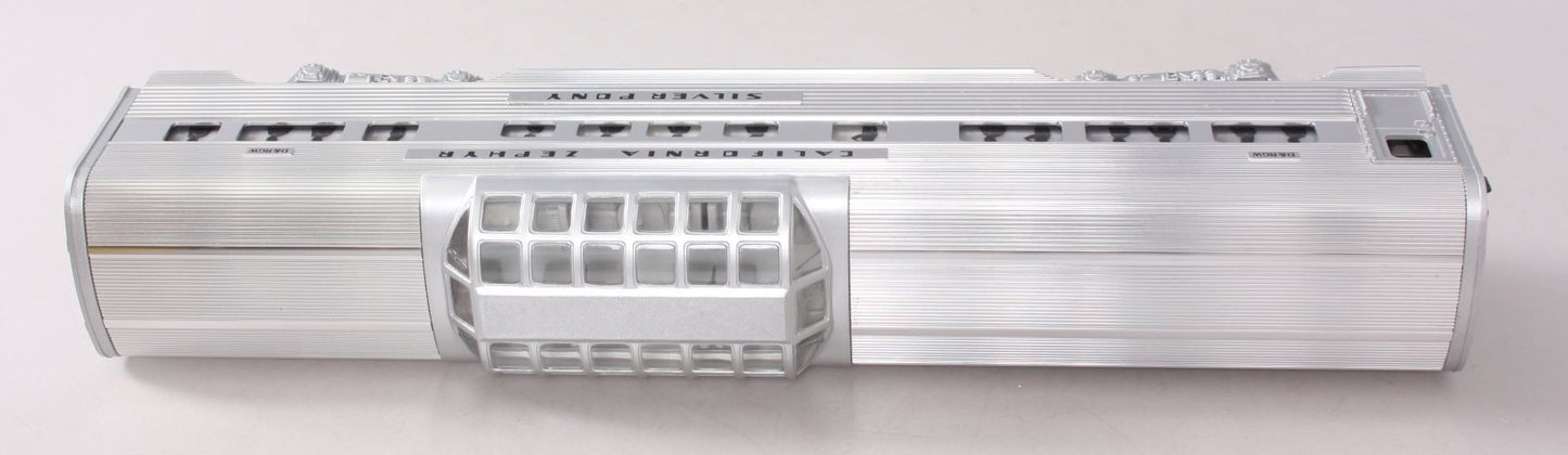 Lionel 6-19126 O Gauge California Zephyr "Silver Pony" Aluminum Vista Dome Car NIB