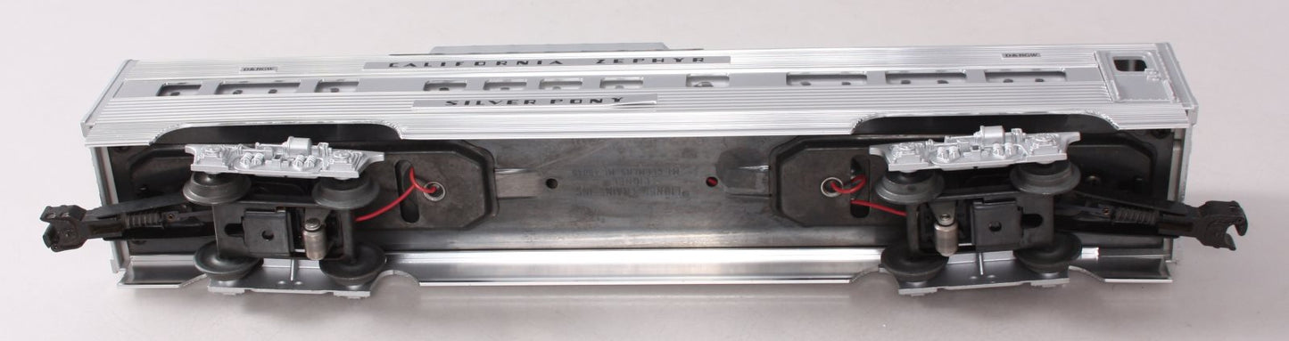 Lionel 6-19126 O Gauge California Zephyr "Silver Pony" Aluminum Vista Dome Car NIB
