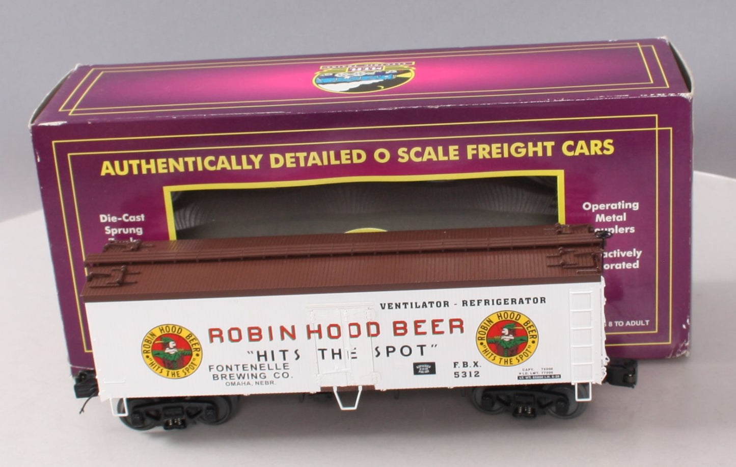 MTH 20-94300 O Gauge Robin Hood Beer Reefer Car #5312 LN/Box