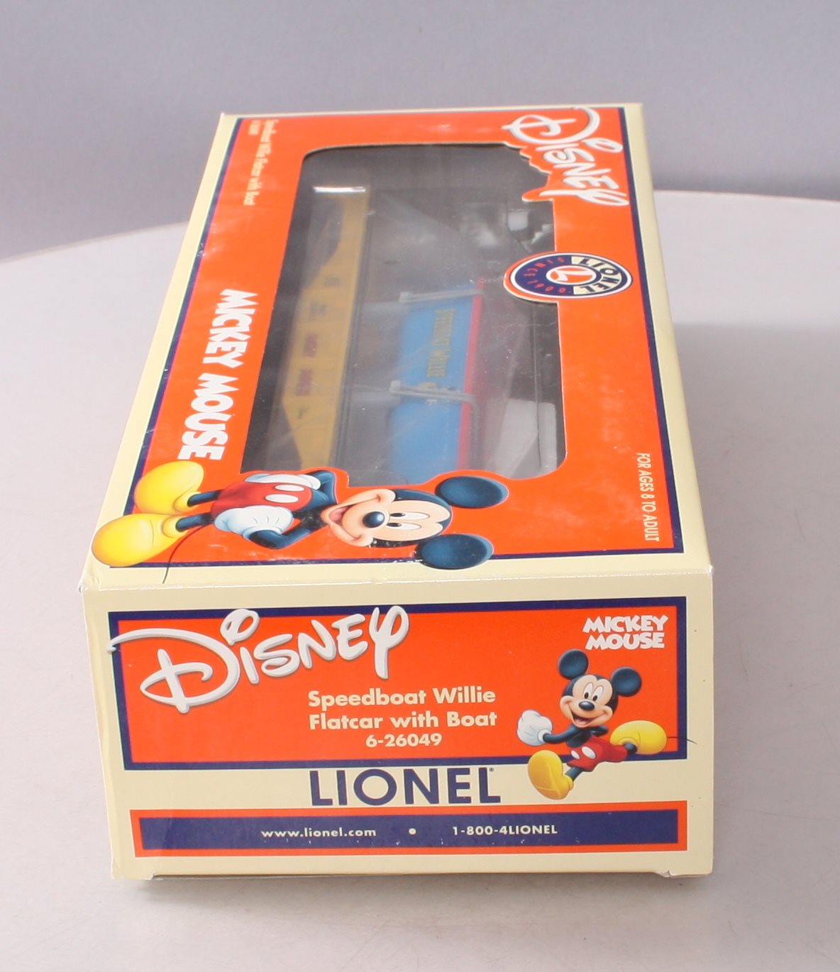 Lionel 6-26049 Disney Flat w/Speedboat Willy Boat LN/Box