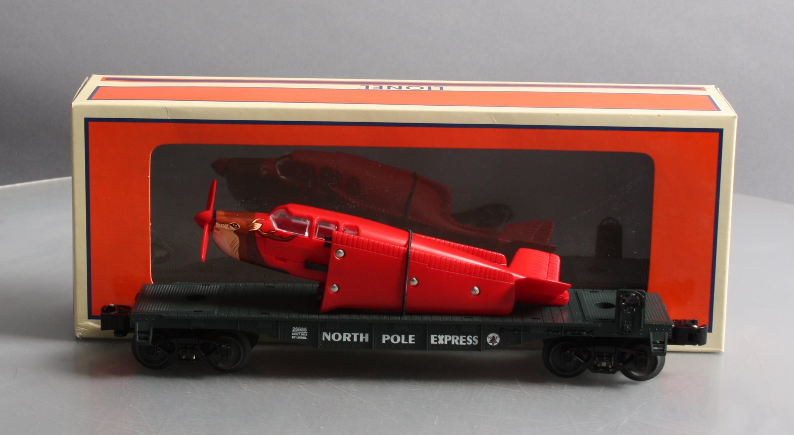 Lionel 6-26685 O North Pole Express Santa’s Plane On Flatcar