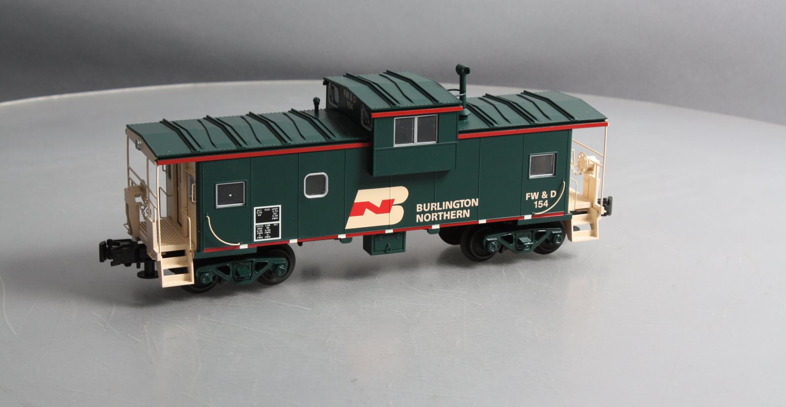 Atlas 6606 O Gauge Burlington Northern Lighted Caboose #154 (3-Rail) LN/Box