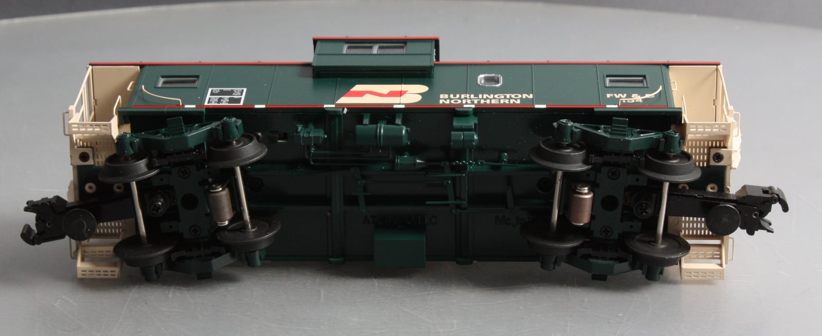 Atlas 6606 O Gauge Burlington Northern Lighted Caboose #154 (3-Rail) LN/Box