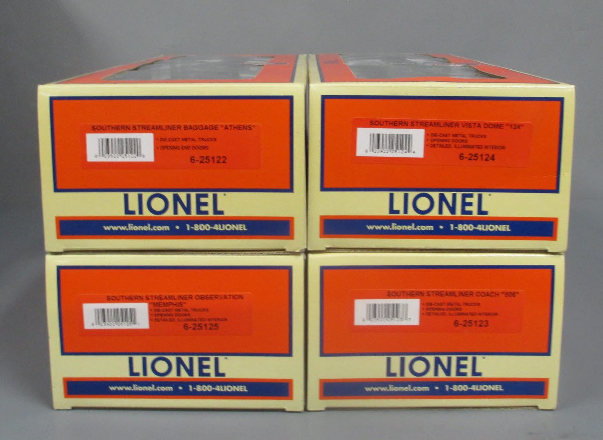 Lionel 6-25121 O Southern Streamliner 4-Car Passenger Set EX/Box