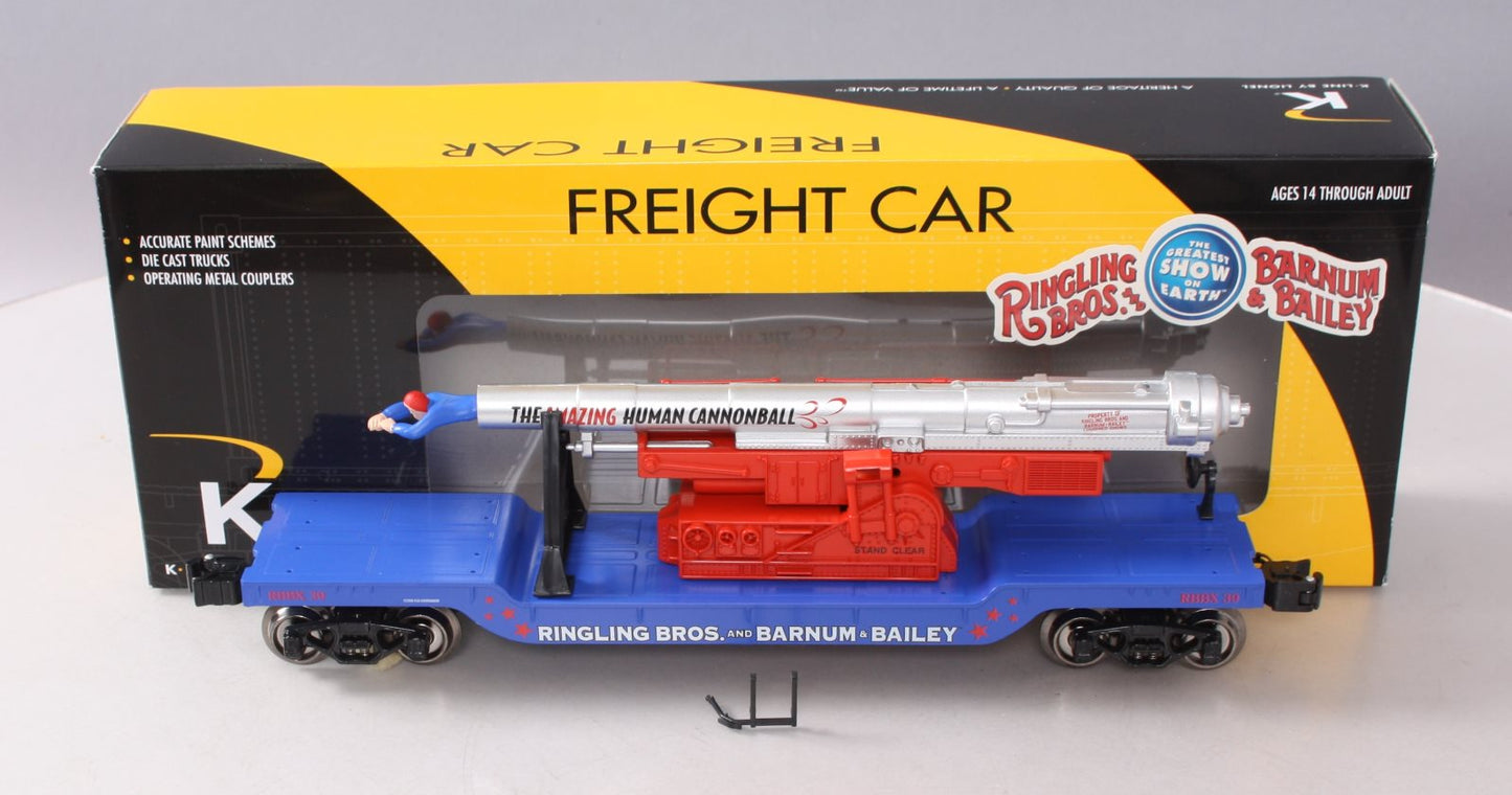 K-Line 6-22243  K-Line by Lionel 6-22243 O Gauge Flat Car with Human Cannonball