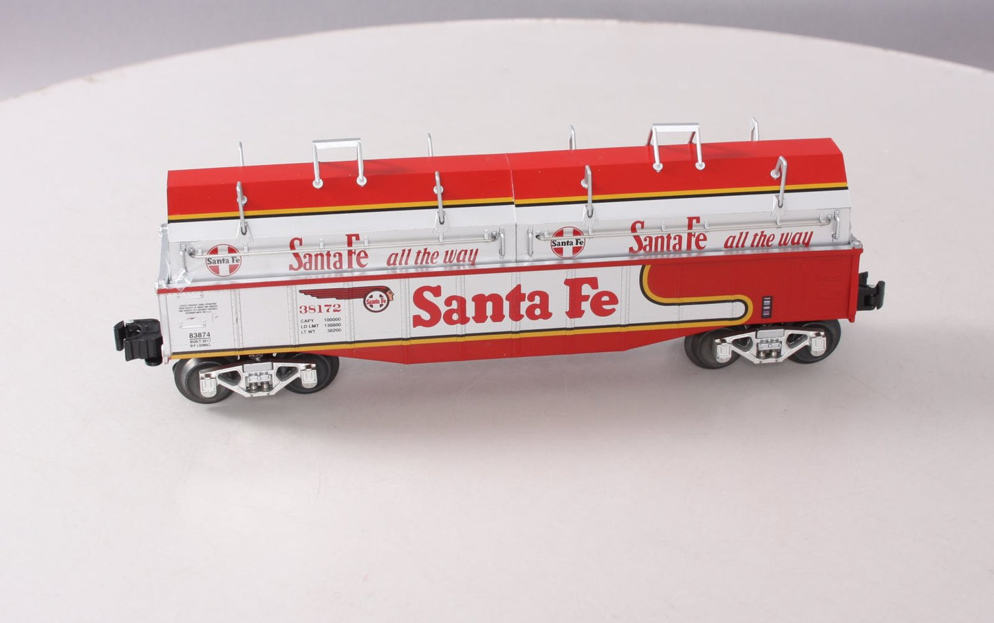 Lionel 6-83874 O Gauge Santa Fe Gondola w/ Coil Cover #38172 EX/Box