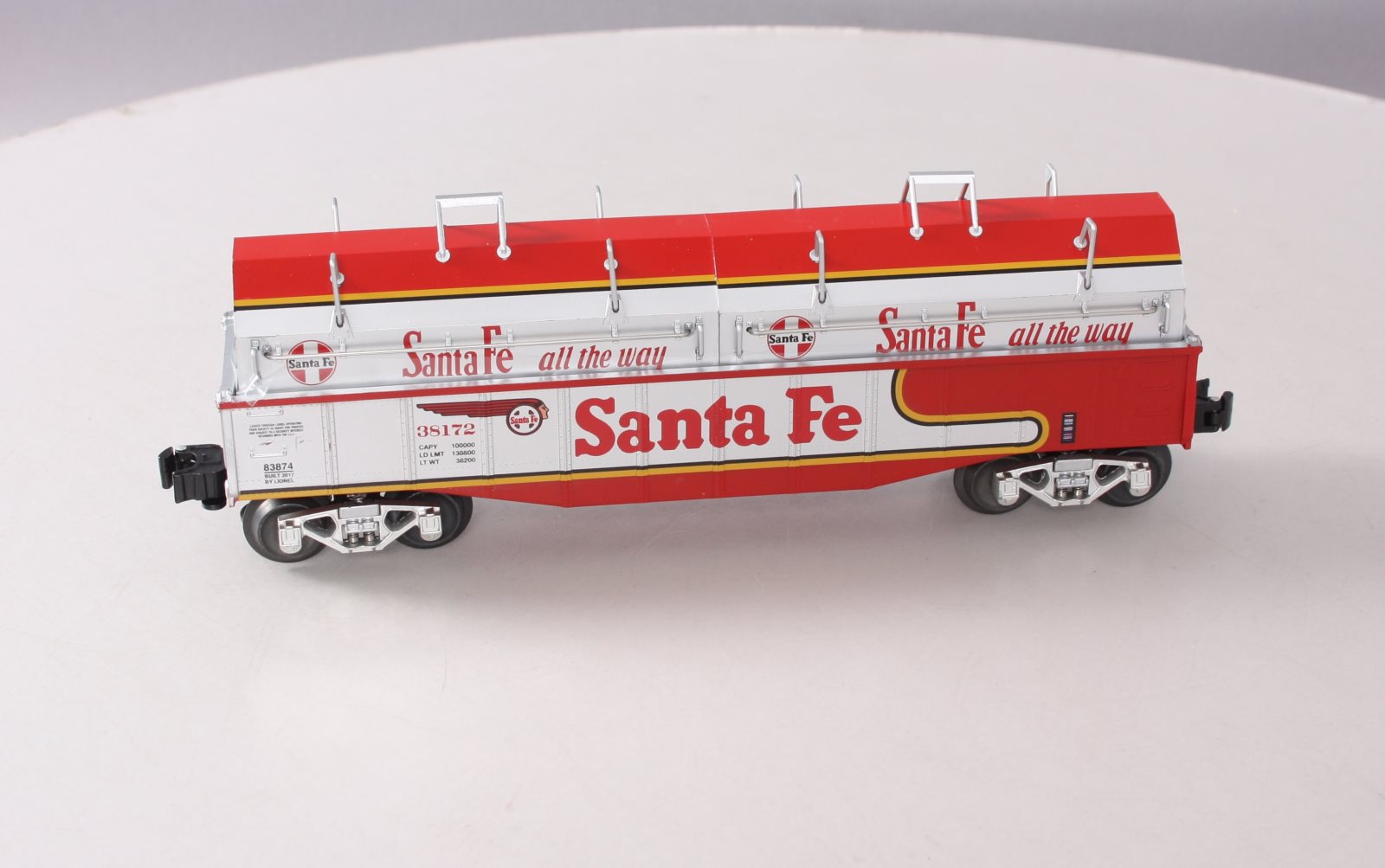 Lionel 6-83874 O Gauge Santa Fe Gondola w/ Coil Cover #38172 EX/Box