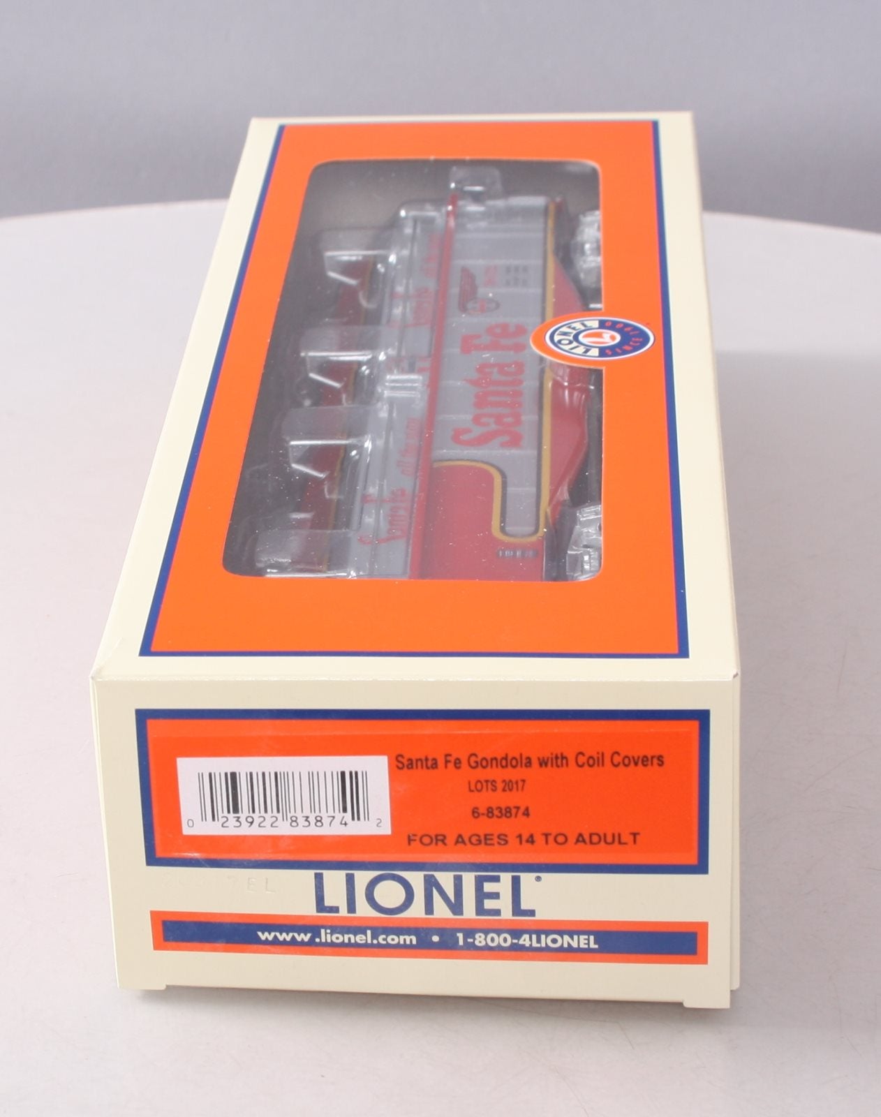 Lionel 6-83874 O Gauge Santa Fe Gondola w/ Coil Cover #38172 EX/Box
