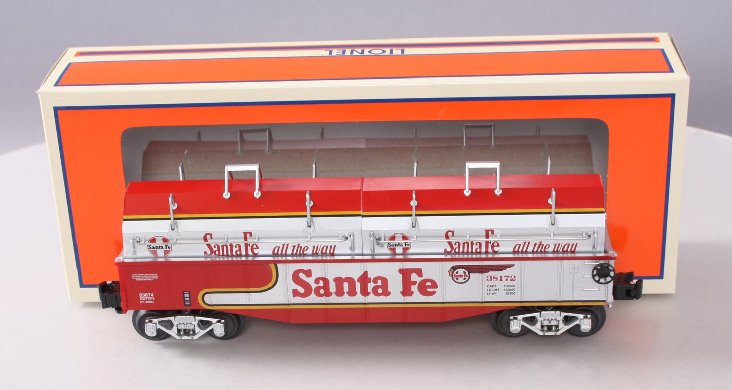 Lionel 6-83874 O Gauge Santa Fe Gondola w/ Coil Cover #38172 EX/Box