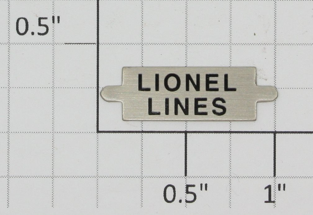Lionel 420-3 Nickel "Lionel Lines" Nameplate w/Tabs