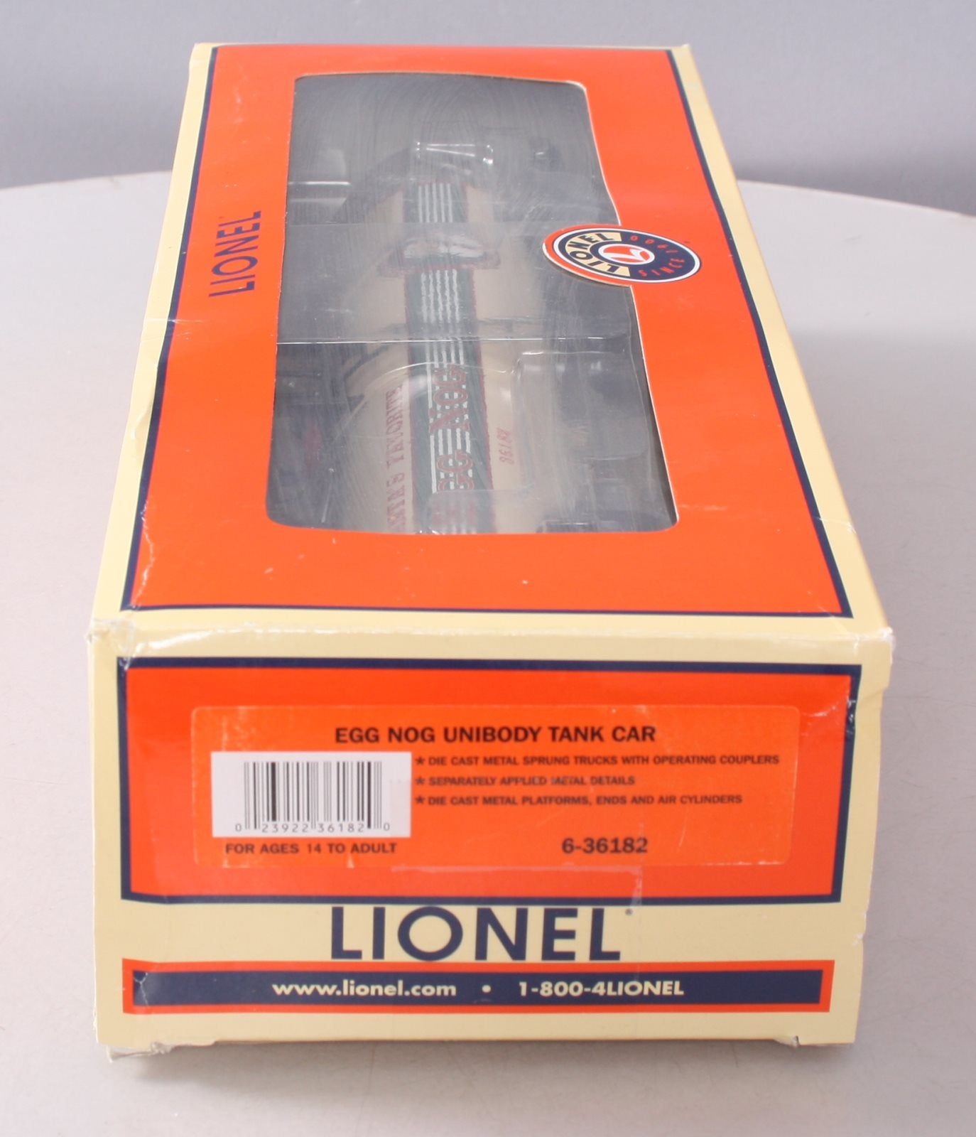 Lionel 6-36182 O Egg Nog Unibody Tank Car NIB