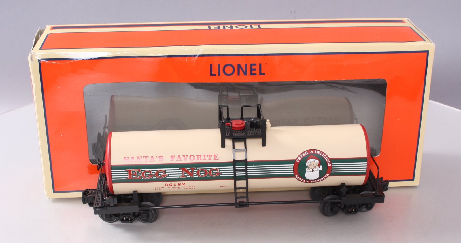 Lionel 6-36182 O Egg Nog Unibody Tank Car NIB