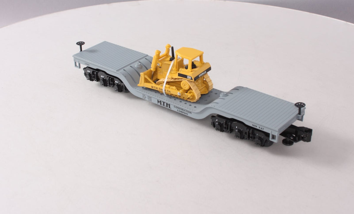 MTH 30-7618 O Gauge MTH Depressed Center Flatcar #19982 with Ertl Bulldozer LN/Box