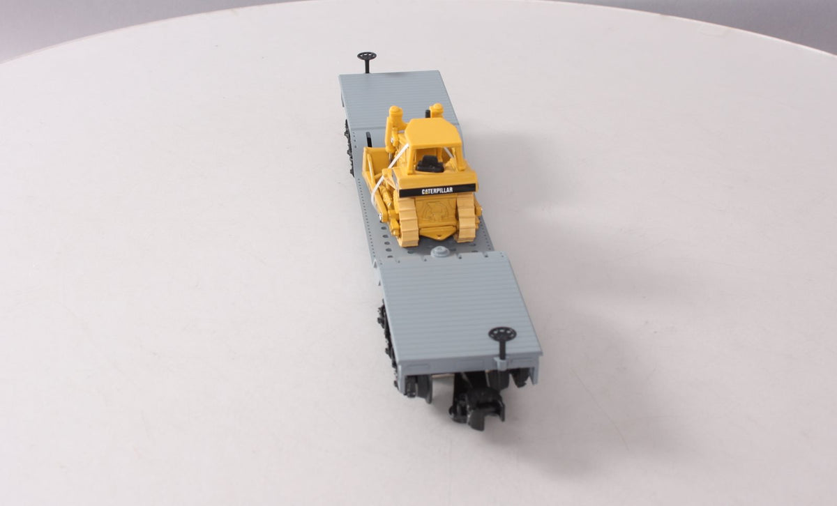MTH 30-7618 O Gauge MTH Depressed Center Flatcar #19982 with Ertl Bulldozer LN/Box
