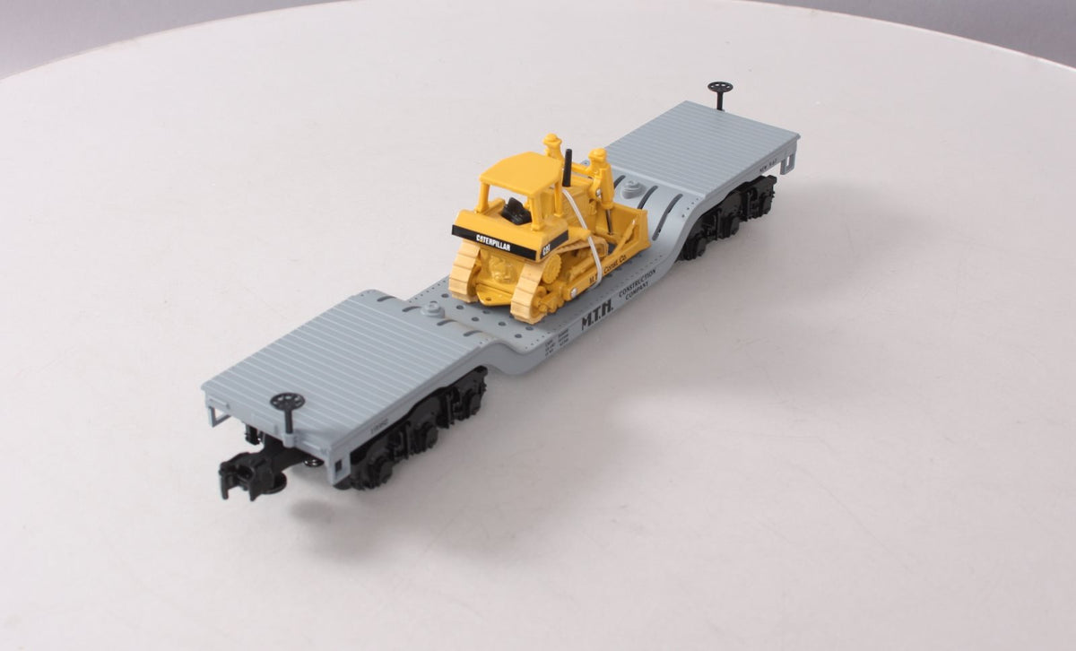 MTH 30-7618 O Gauge MTH Depressed Center Flatcar #19982 with Ertl Bulldozer LN/Box