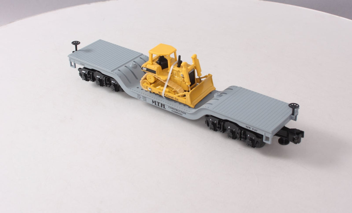 MTH 30-7618 O Gauge MTH Depressed Center Flatcar #19982 with Ertl Bulldozer LN/Box