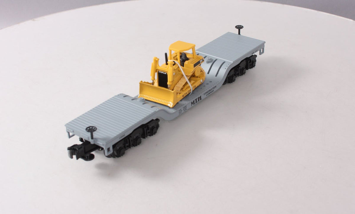 MTH 30-7618 O Gauge MTH Depressed Center Flatcar #19982 with Ertl Bulldozer LN/Box