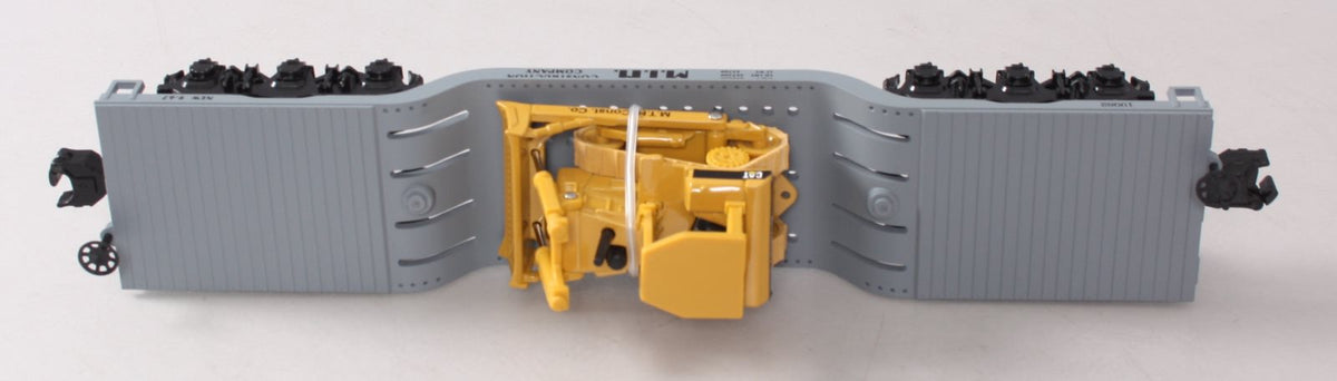 MTH 30-7618 O Gauge MTH Depressed Center Flatcar #19982 with Ertl Bulldozer LN/Box