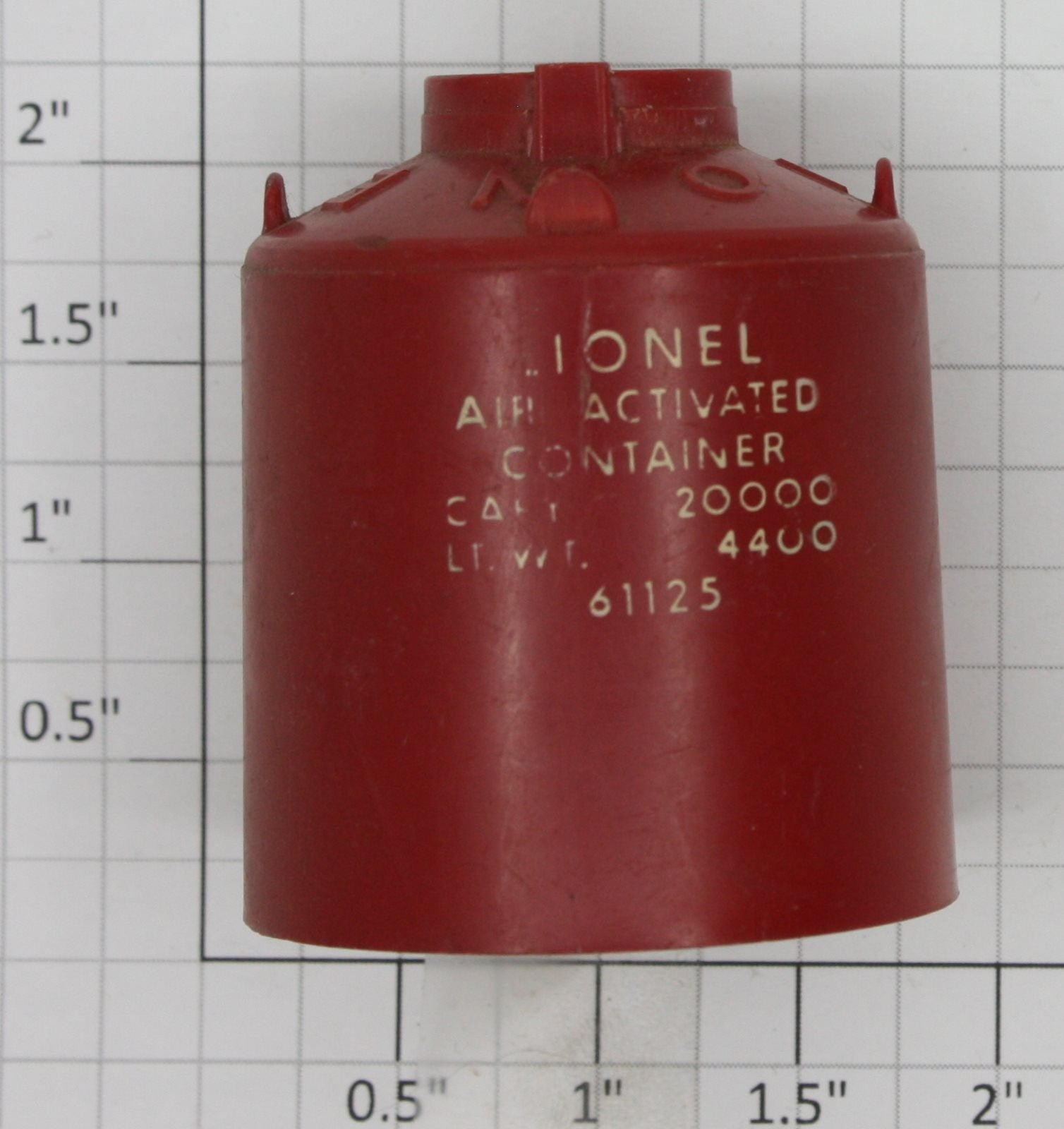 Lionel 6112-5 Red Canister w/Lettering-Damaged