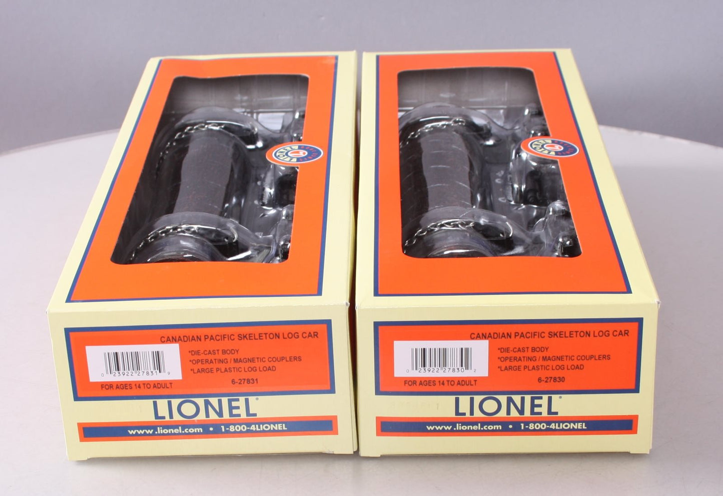 Lionel 6-27826 O Gauge Canadian Pacific Skeleton Log Car 2-Pack LN/Box
